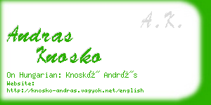 andras knosko business card